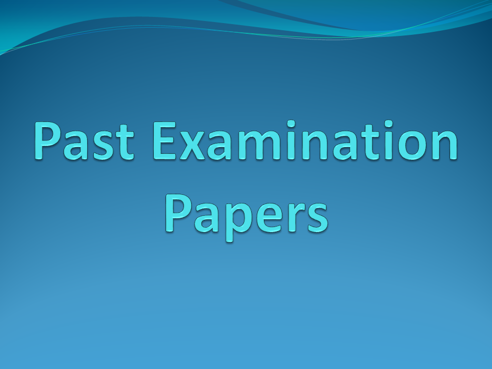 Past Examination Papers